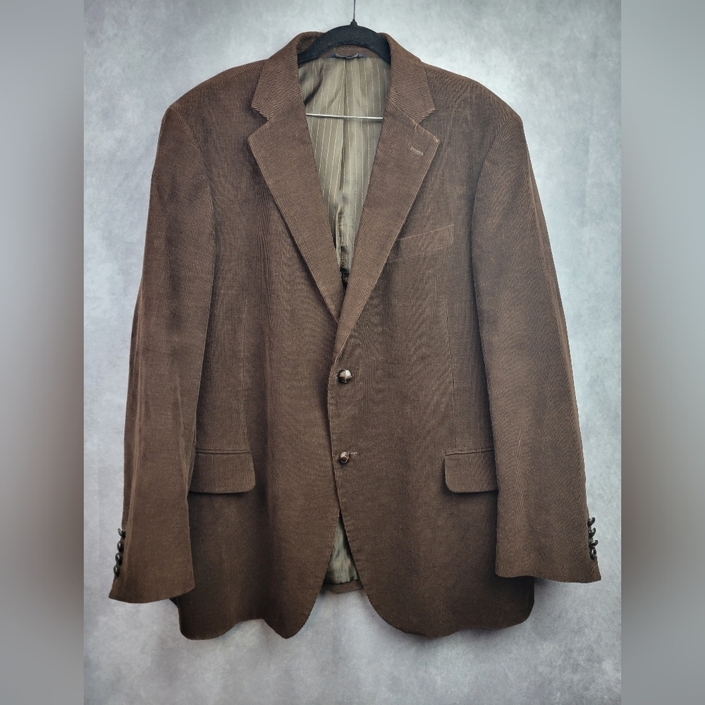 Dockers Corduroy Sport Coat Blazer Mens‎ 46 R Brown 2 Button
